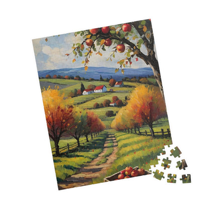 Jigsaw Puzzle - Vibrant Fall Apple Picking Puzzle