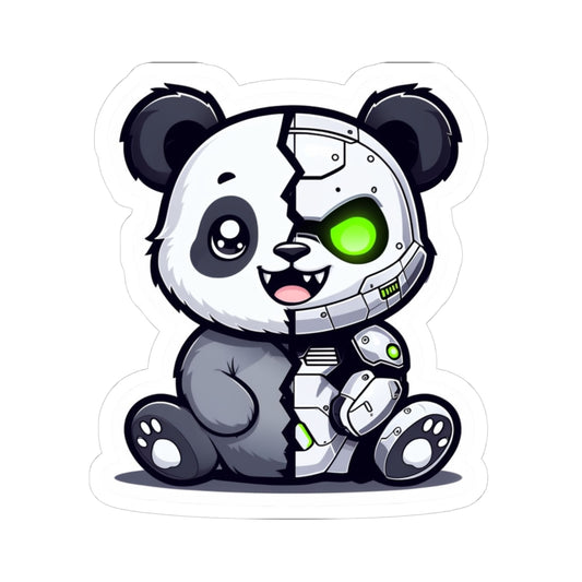 Evil Robot Panda Kiss-Cut Sticker