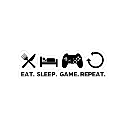 Eat, Sleep, Game, Repeat Kiss-Cut Sticker