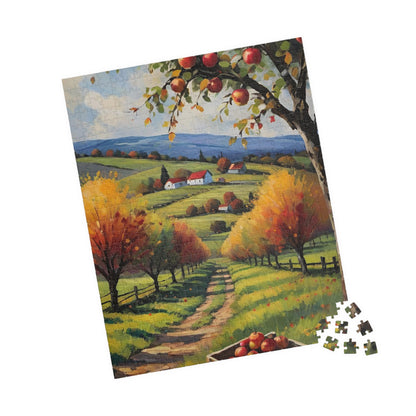 Jigsaw Puzzle - Vibrant Fall Apple Picking Puzzle